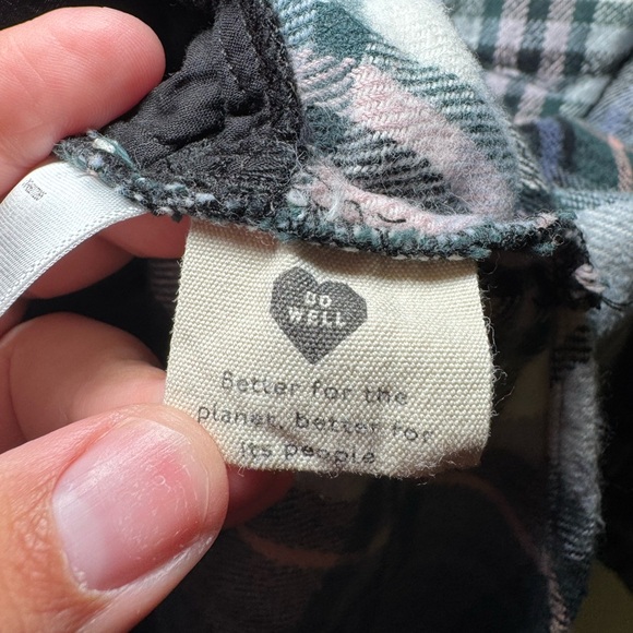 Madewell Medium midnight green flannel Sunday shirt in cronston Plaid - Picture 6 of 12